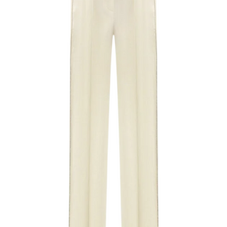 Monili-trimmed linen trousers