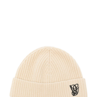 Embroidered Wool Knit Beanie
