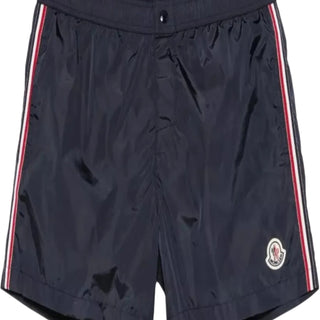 Swim shorts with a logo patch