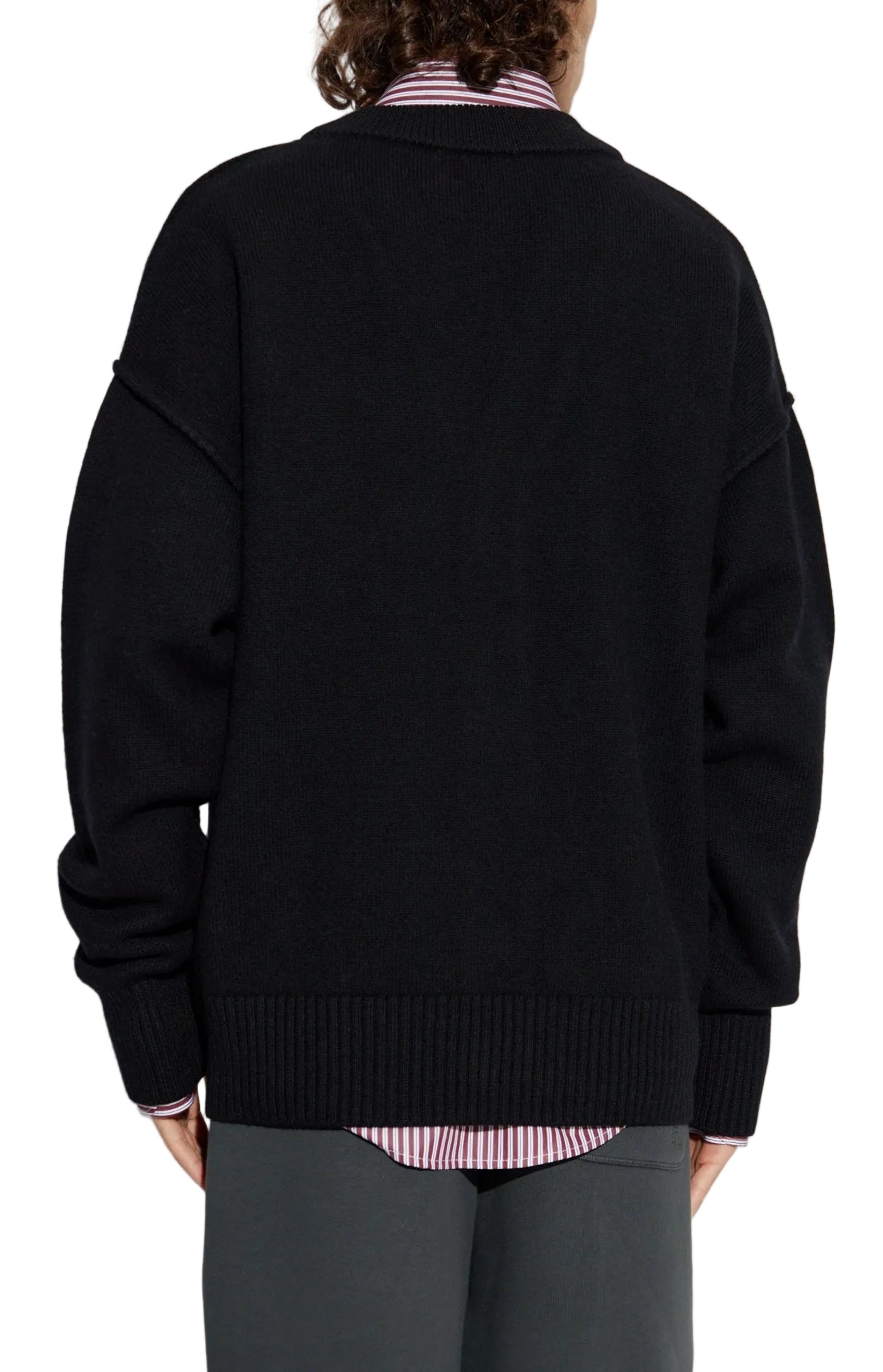 Load image into Gallery viewer, Ami Alexandre Mattiussi BLACK Wool cardigan with logo