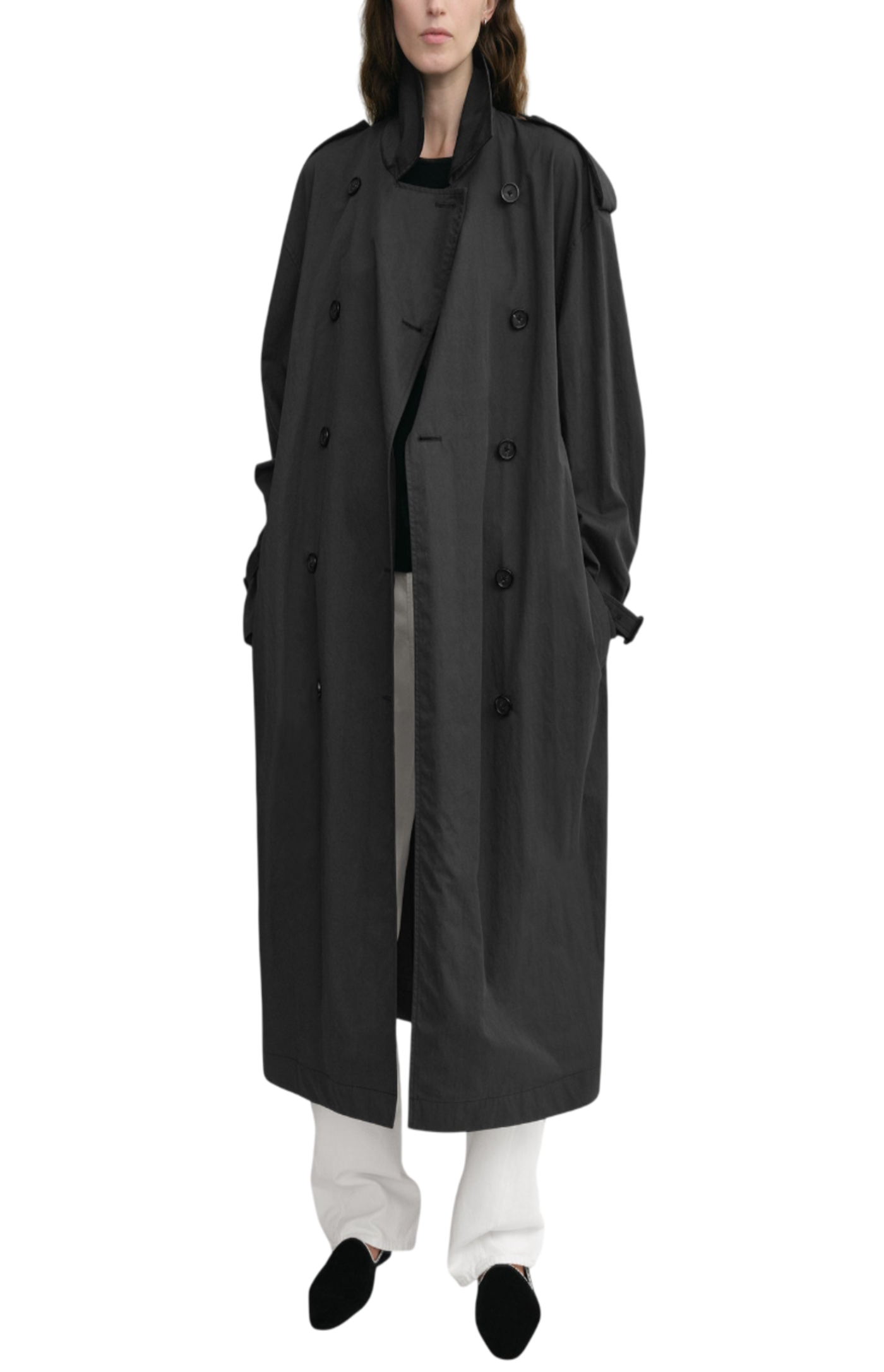 Cargar imagen en el visor de la galería, Crisp summer trench washed black