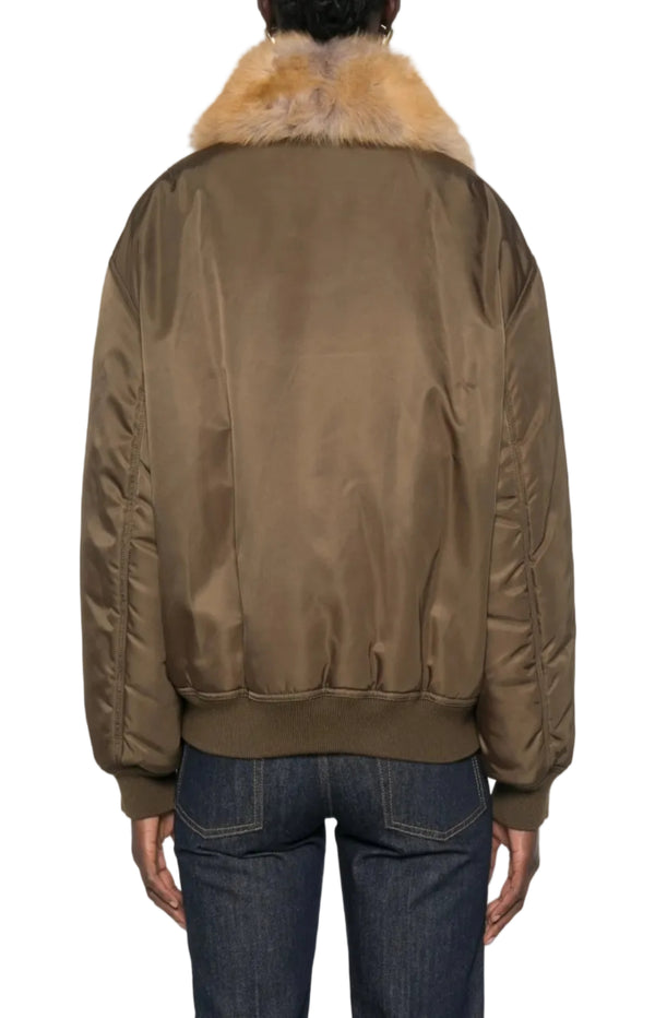 Load image into Gallery viewer, Shearling bomber jacket