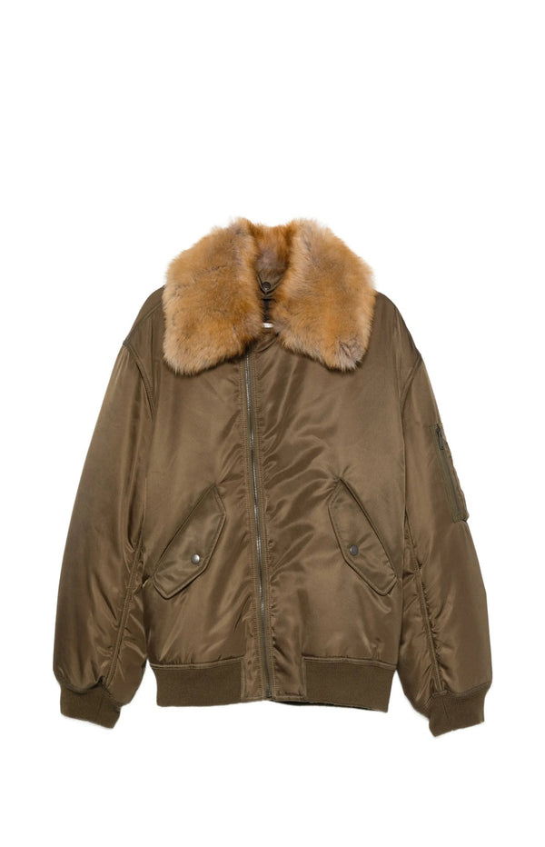 Load image into Gallery viewer, Shearling bomber jacket