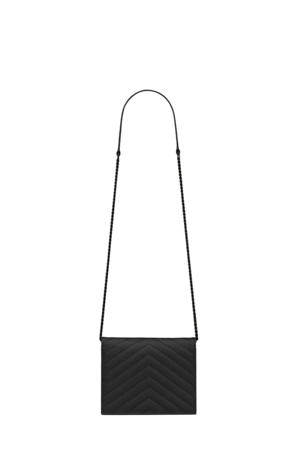 Charger l'image dans la galerie, CASSANDRE ENVELOPE CHAIN WALLET IN GRAIN DE POUDRE LEATHER