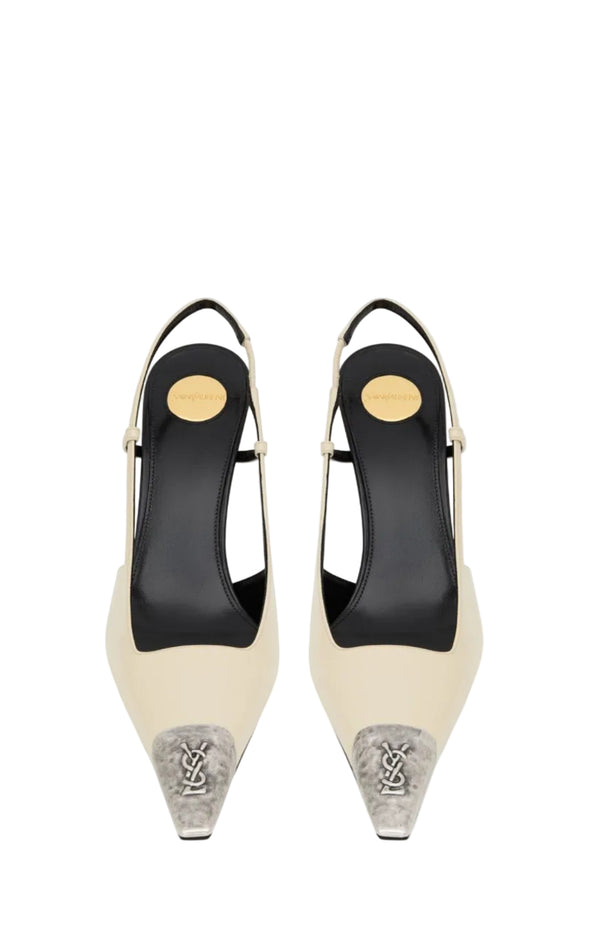 Load image into Gallery viewer, JEANNE slingback pumps in smooth leather