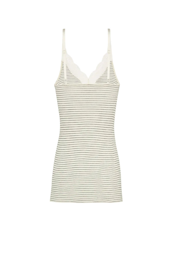 Load image into Gallery viewer, Laced tank top in ribbed wool and silk