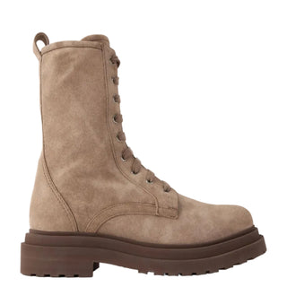 Suede lace-up boots Brown