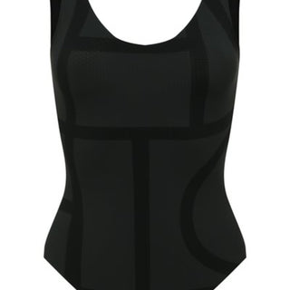 Black one-piece swimsuit