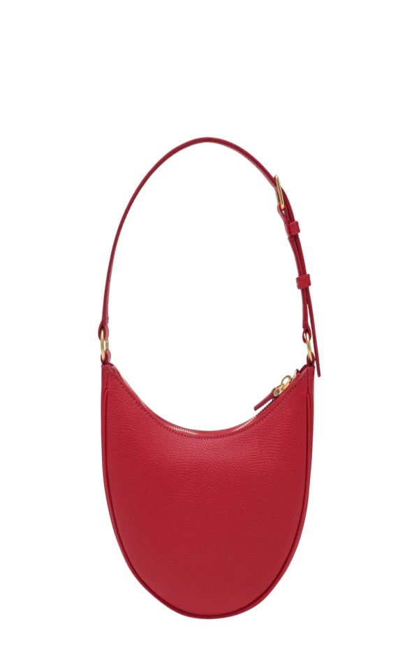 Load image into Gallery viewer, Red leather Vlogo Signature mini hobo bag