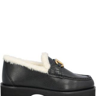 Logo leather loafers