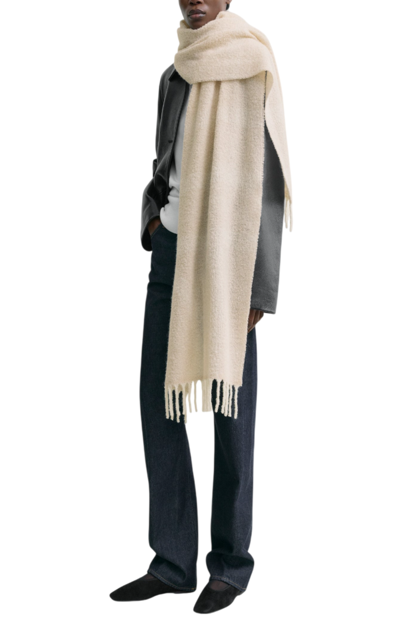 Load image into Gallery viewer, Monogram jacquard scarf ecru/white