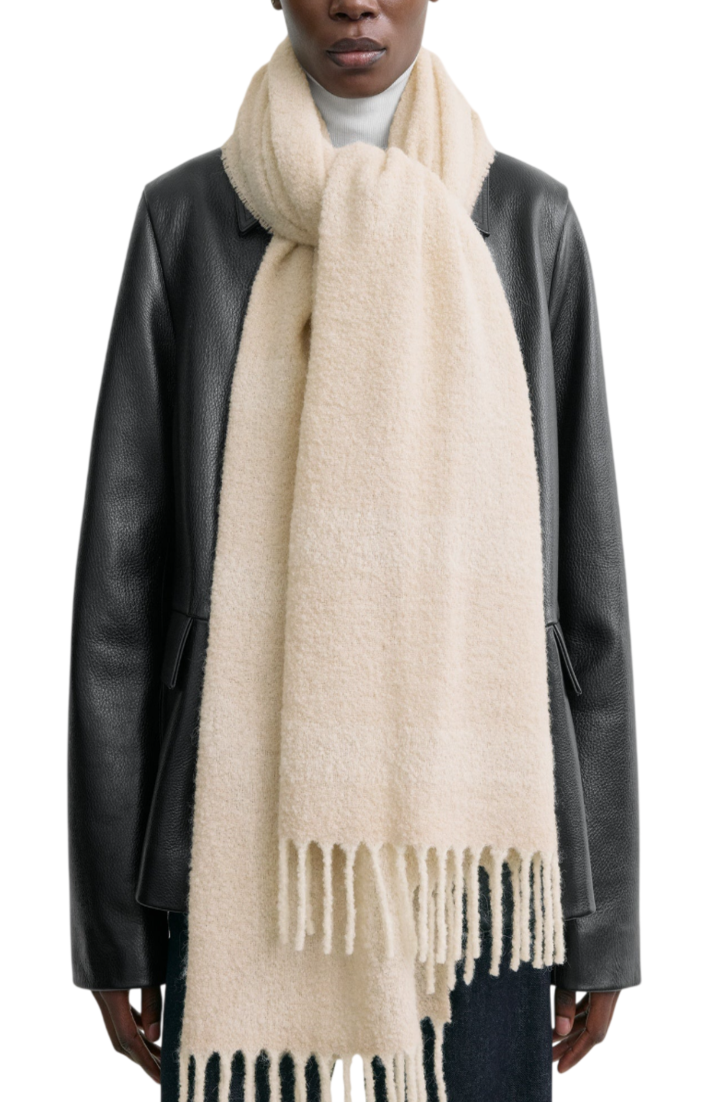 Load image into Gallery viewer, Monogram jacquard scarf ecru/white