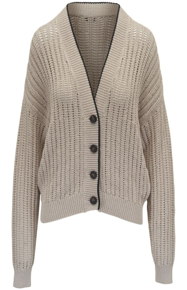 Load image into Gallery viewer, Brunello Cucinelli Cardigan With Contrasting Trim