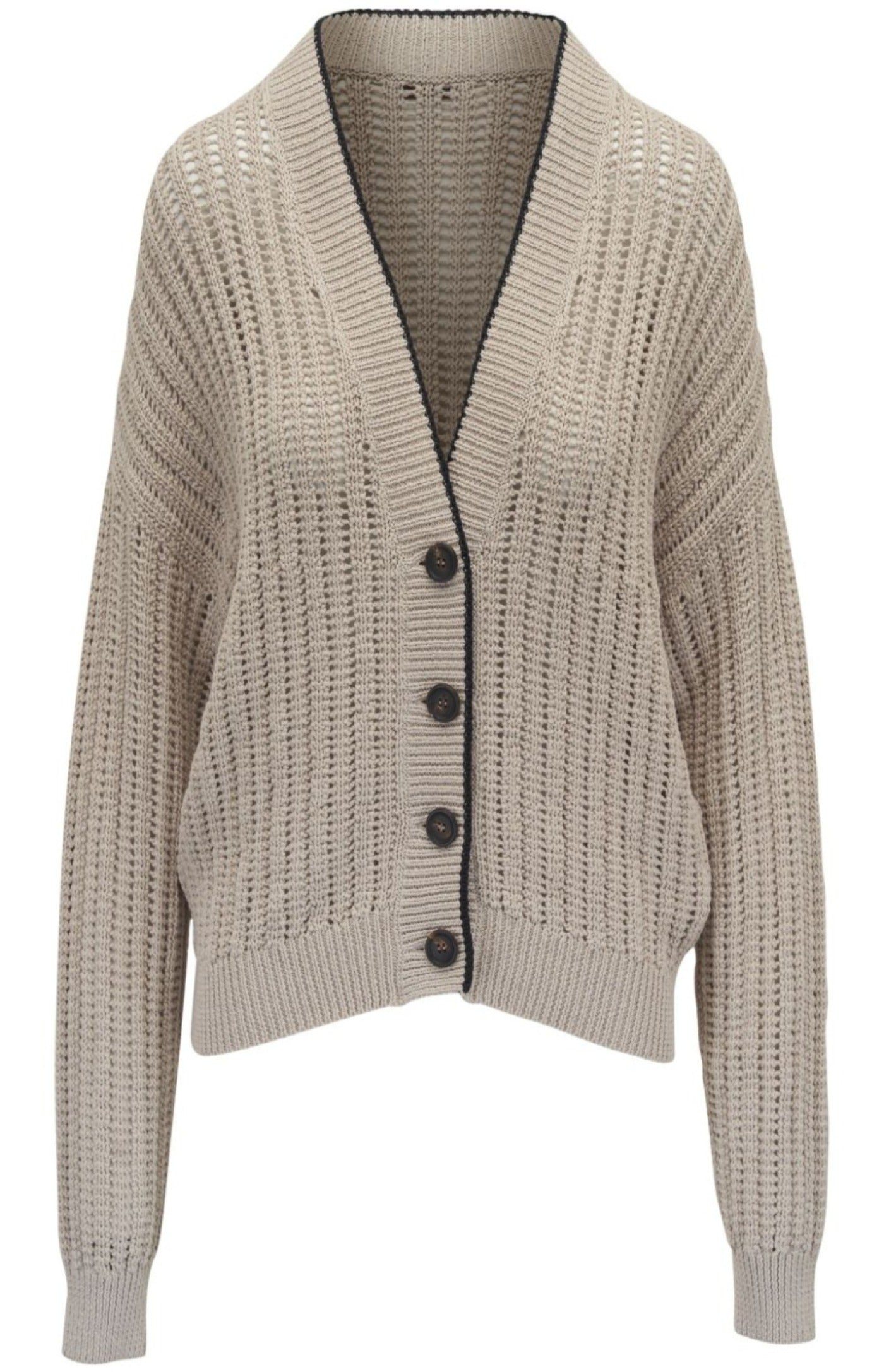 Cargar imagen en el visor de la galería, Brunello Cucinelli Cardigan With Contrasting Trim