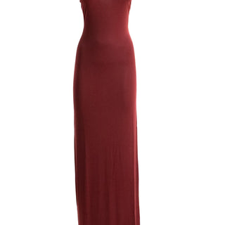 CASSANDRE-chain backless dress in knit