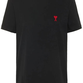 Black Cotton Red Ami De Coeur Tshirt