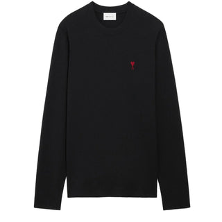 Black Cotton Red Ami De Coeur Longlseeves Tshirt