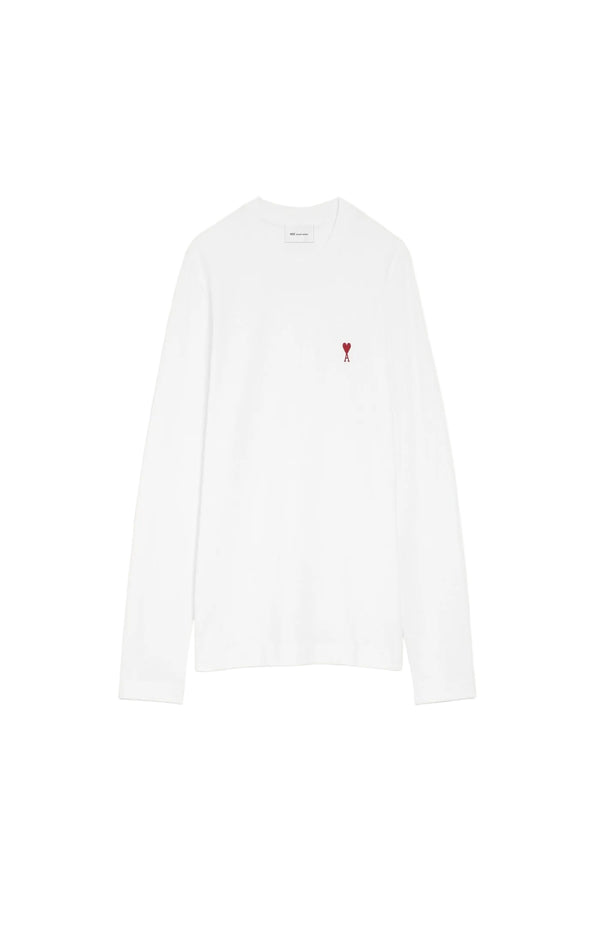 Charger l'image dans la galerie, White Cotton Red Ami De Coeur Longlseeves Tshirt