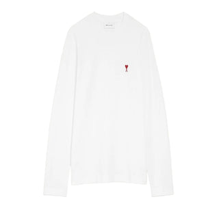 White Cotton Red Ami De Coeur Longlseeves Tshirt