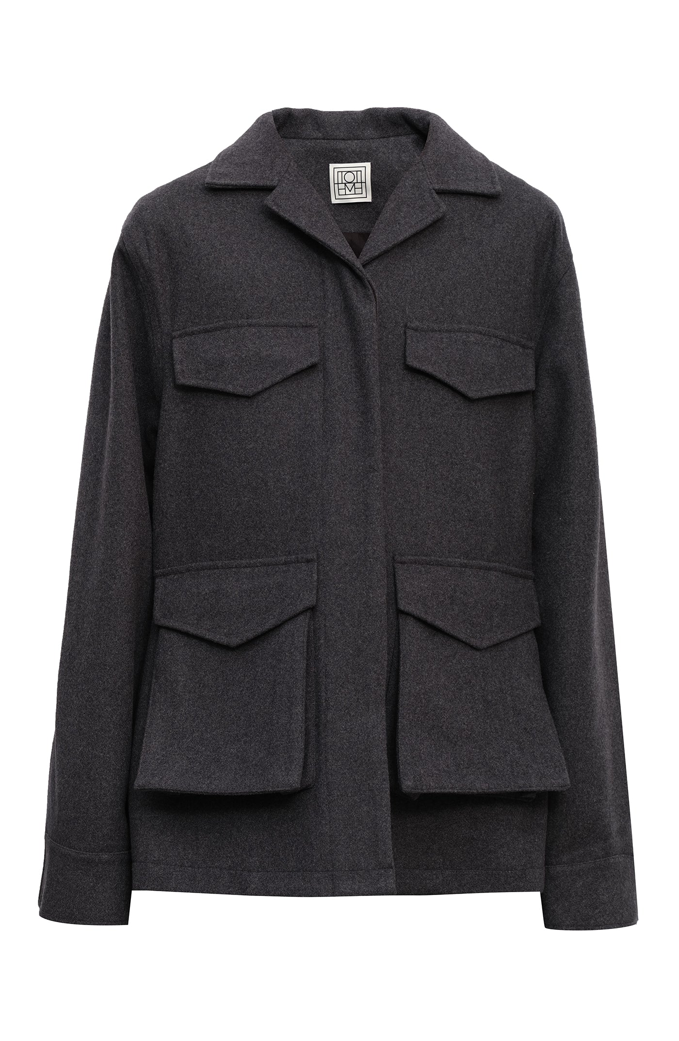 Cargar imagen en el visor de la galería, Toteme Felt Cargo Jacket Grey