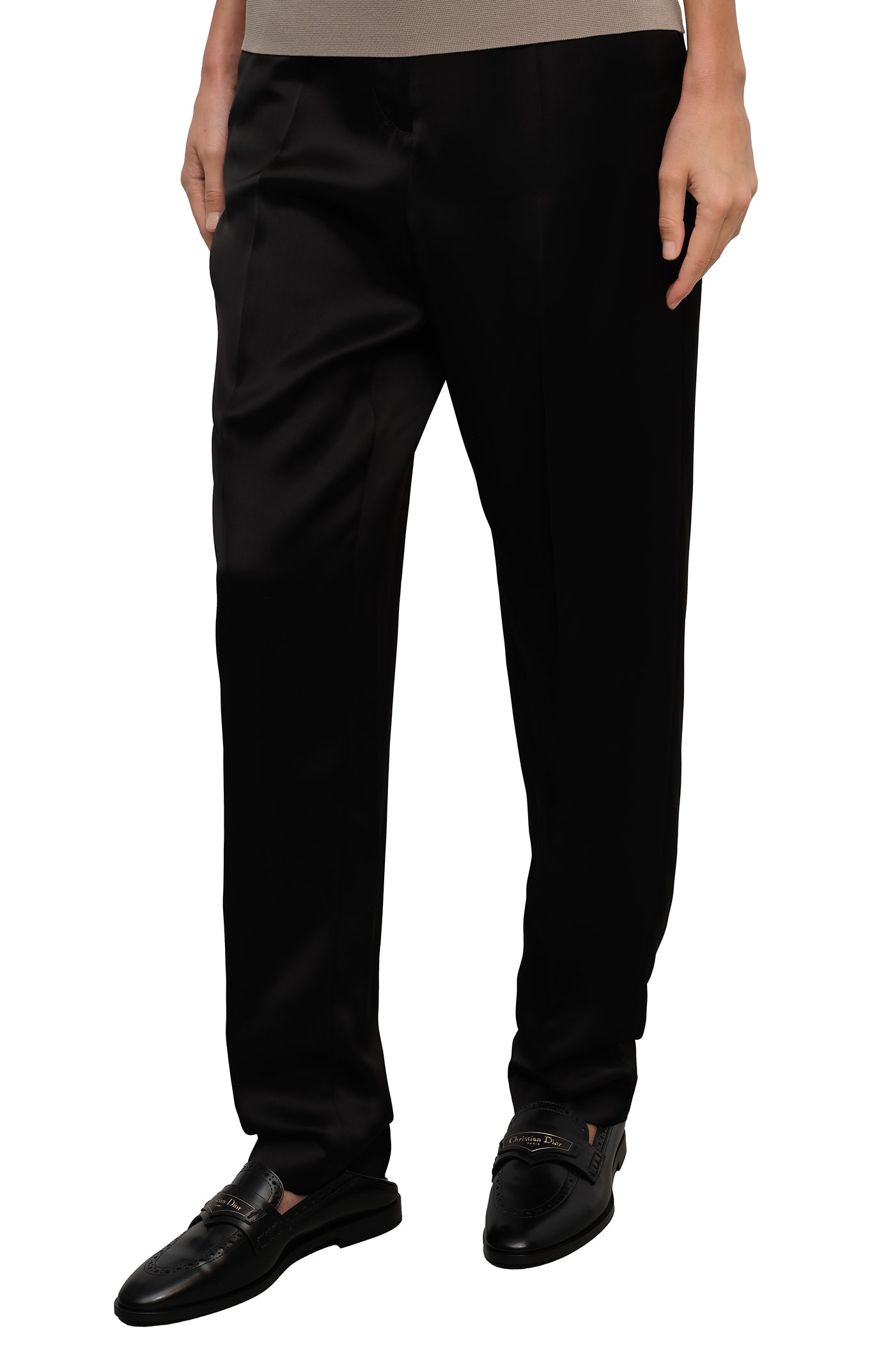 Cargar imagen en el visor de la galería, Low-waist satin trousers