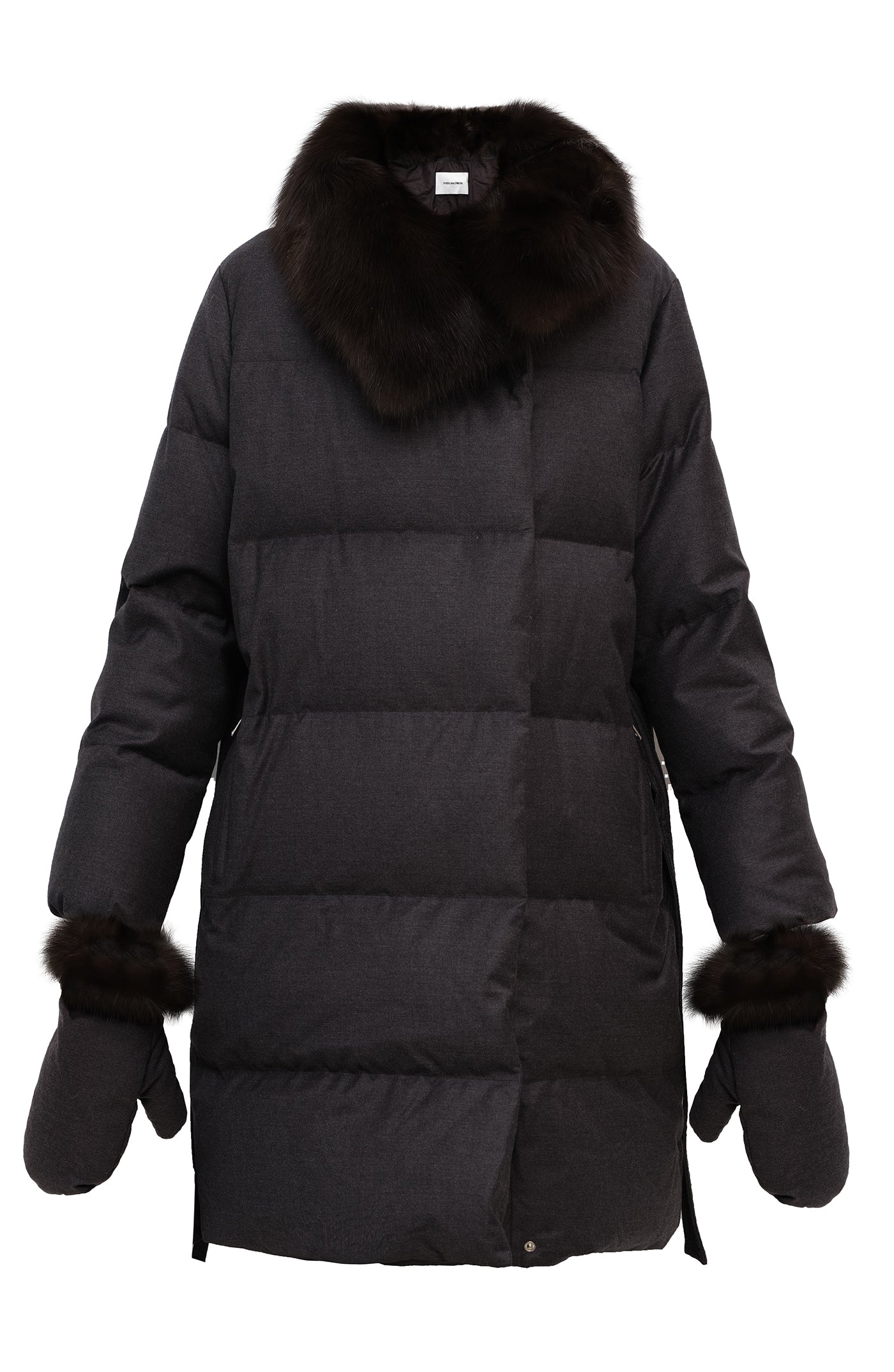 Cargar imagen en el visor de la galería, Long down jacket with mittens