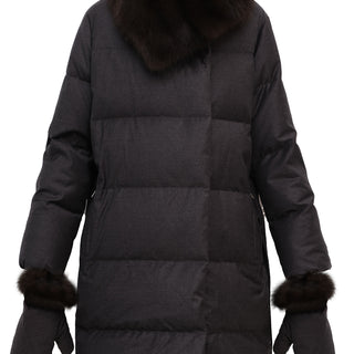 Long down jacket with mittens
