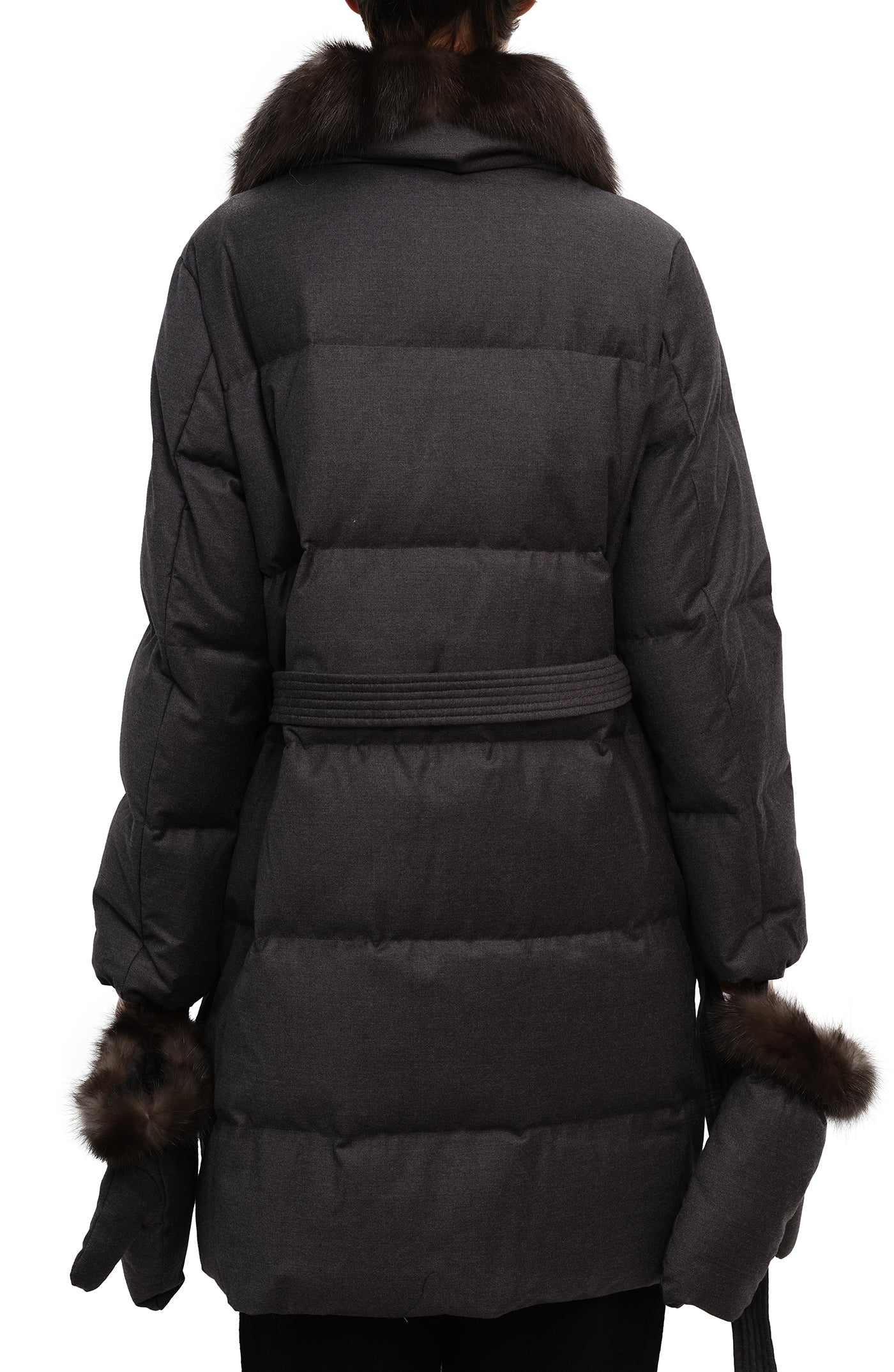 Cargar imagen en el visor de la galería, Long down jacket with mittens