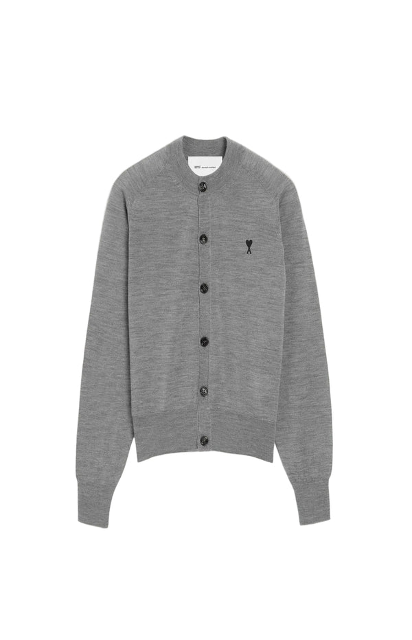 Load image into Gallery viewer, Grey Wool Crewneck Ami De Coeur Cardigan