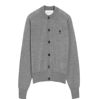 Grey Wool Crewneck Ami De Coeur Cardigan