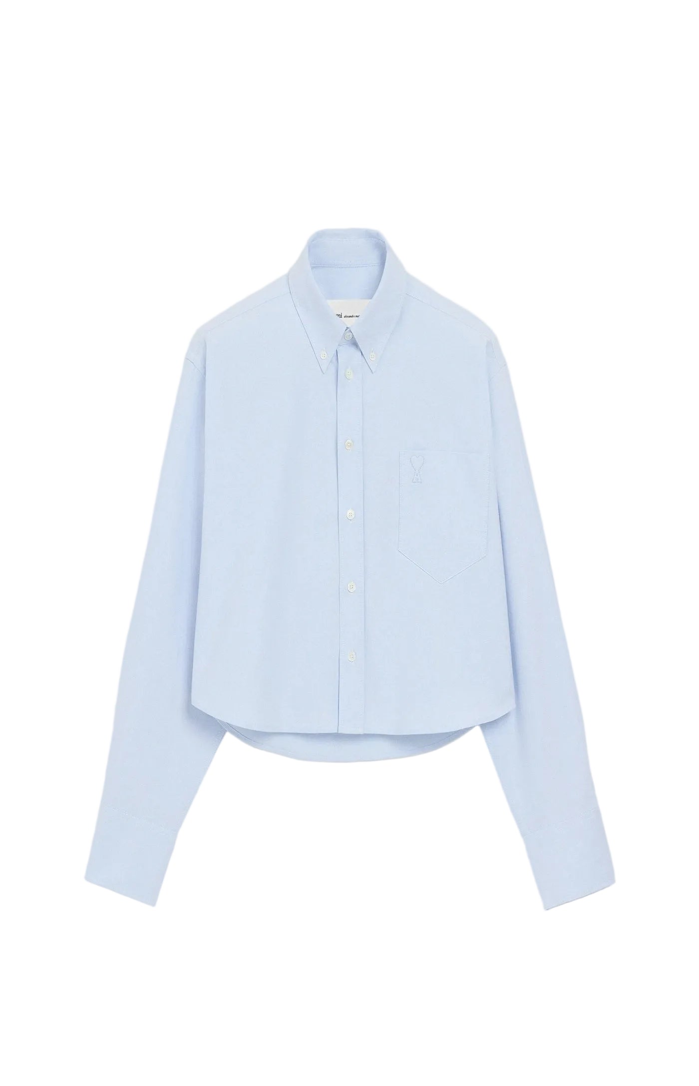 Cargar imagen en el visor de la galería, Blue Cotton Cropped Embossed Ami De Coeur Shirt
