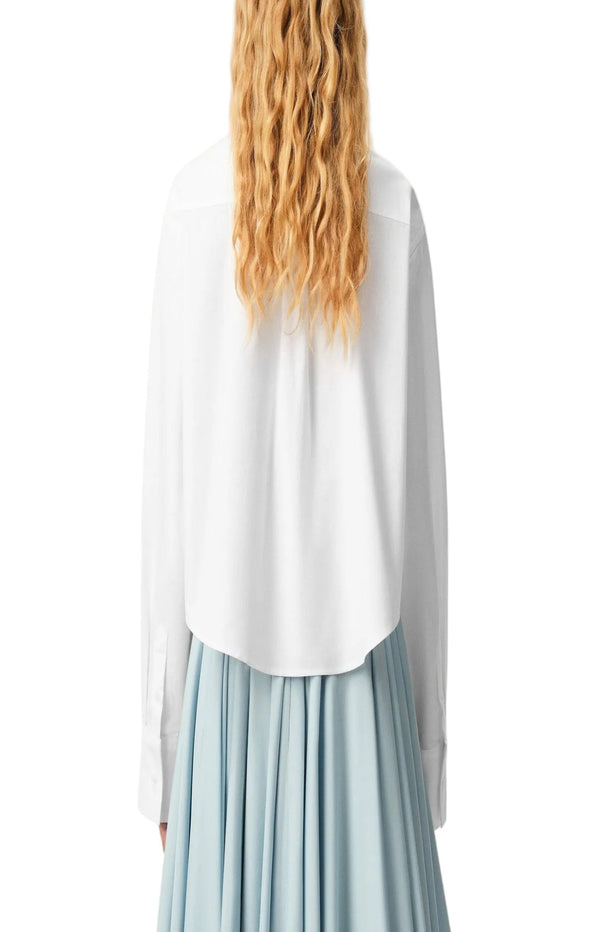 Load image into Gallery viewer, White Cotton Cropped Embossed Ami De Coeur Shirt