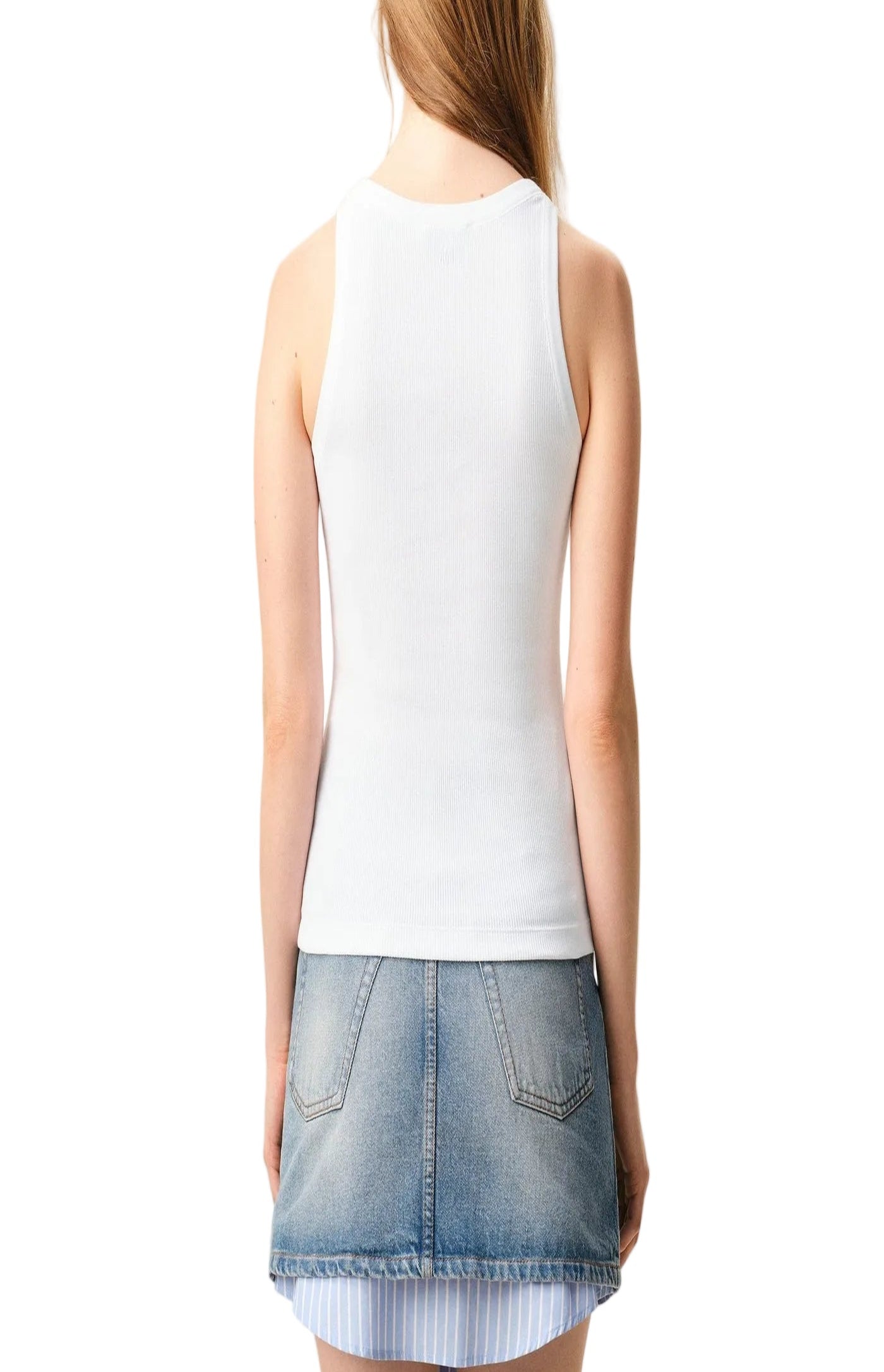Load image into Gallery viewer, White Cotton Ami De Coeur Tanktop