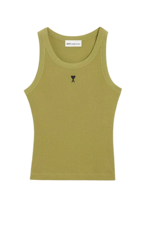 Load image into Gallery viewer, Green Cotton Ami De Coeur Tanktop