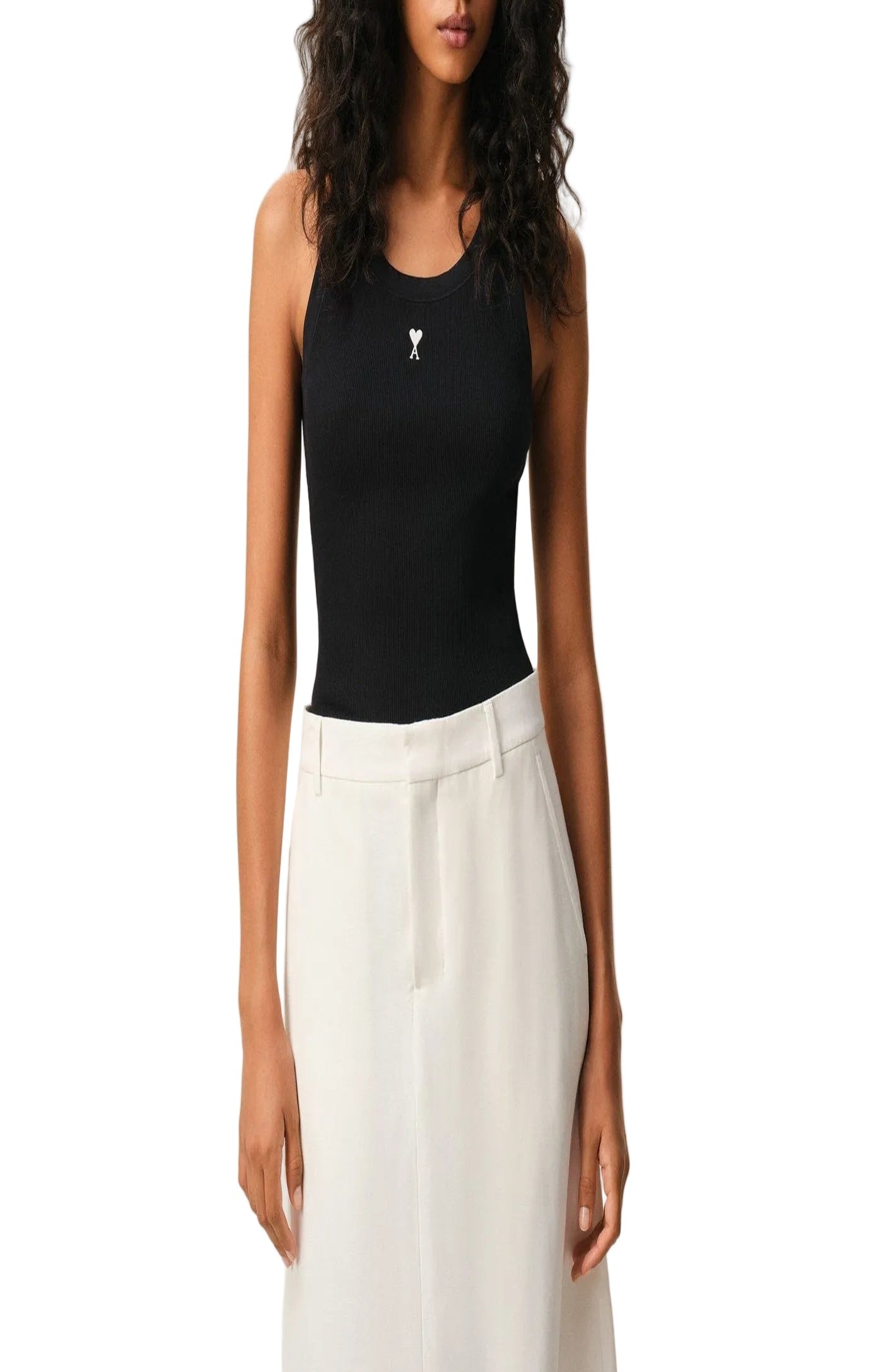 Cargar imagen en el visor de la galería, Black Cotton Ami De Coeur Tanktop