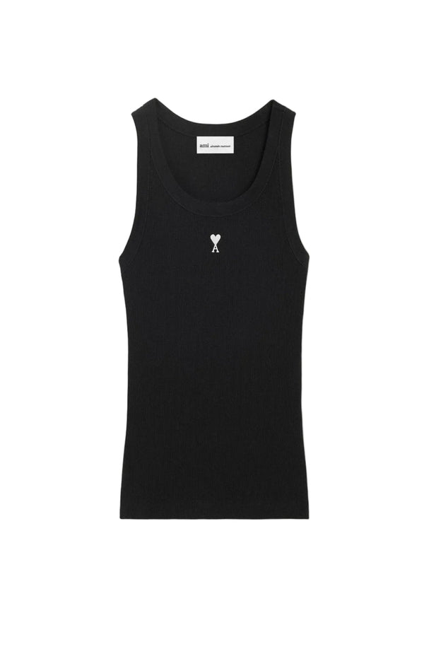 Load image into Gallery viewer, Black Cotton Ami De Coeur Tanktop