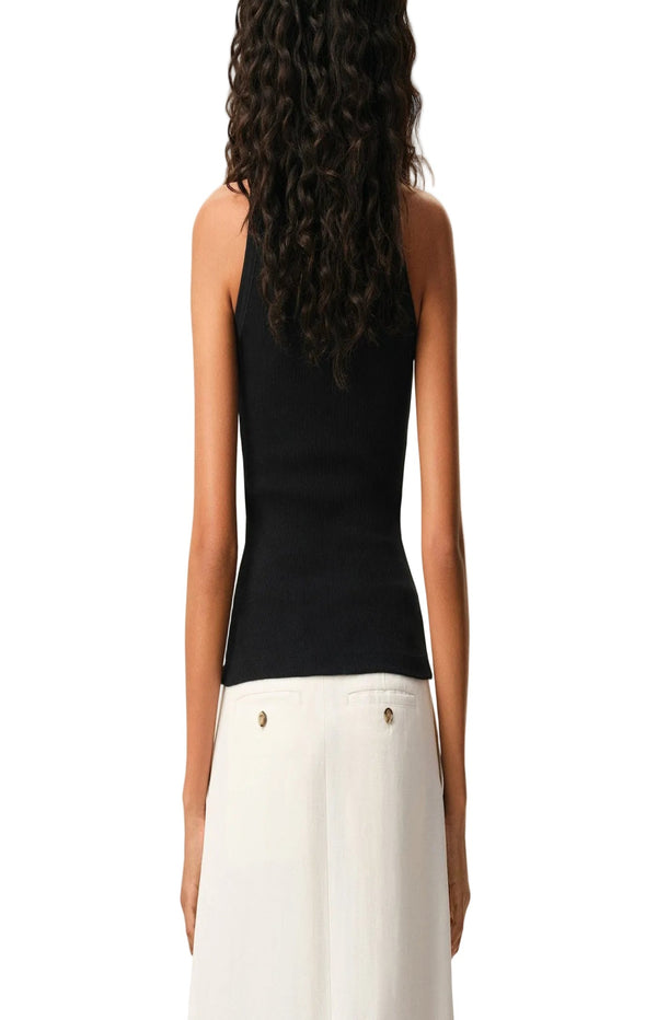 Load image into Gallery viewer, Black Cotton Ami De Coeur Tanktop
