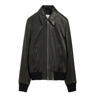 Black Lamb Leather Zipped Jacket