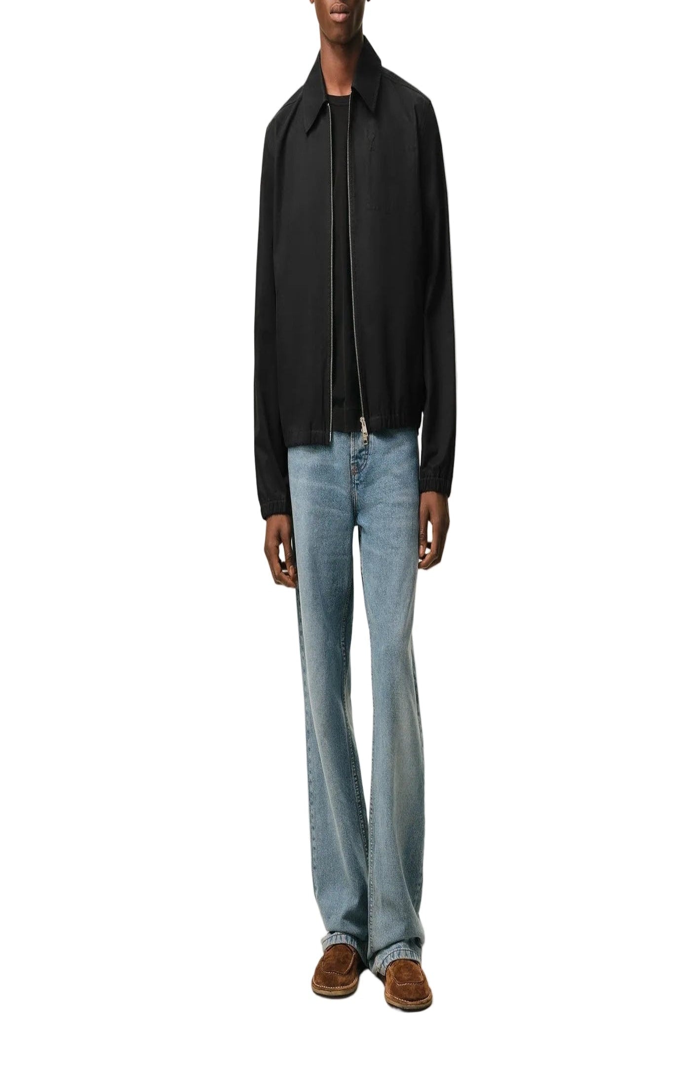 Cargar imagen en el visor de la galería, Black Cotton Ami De Cœur Zipped Jacket