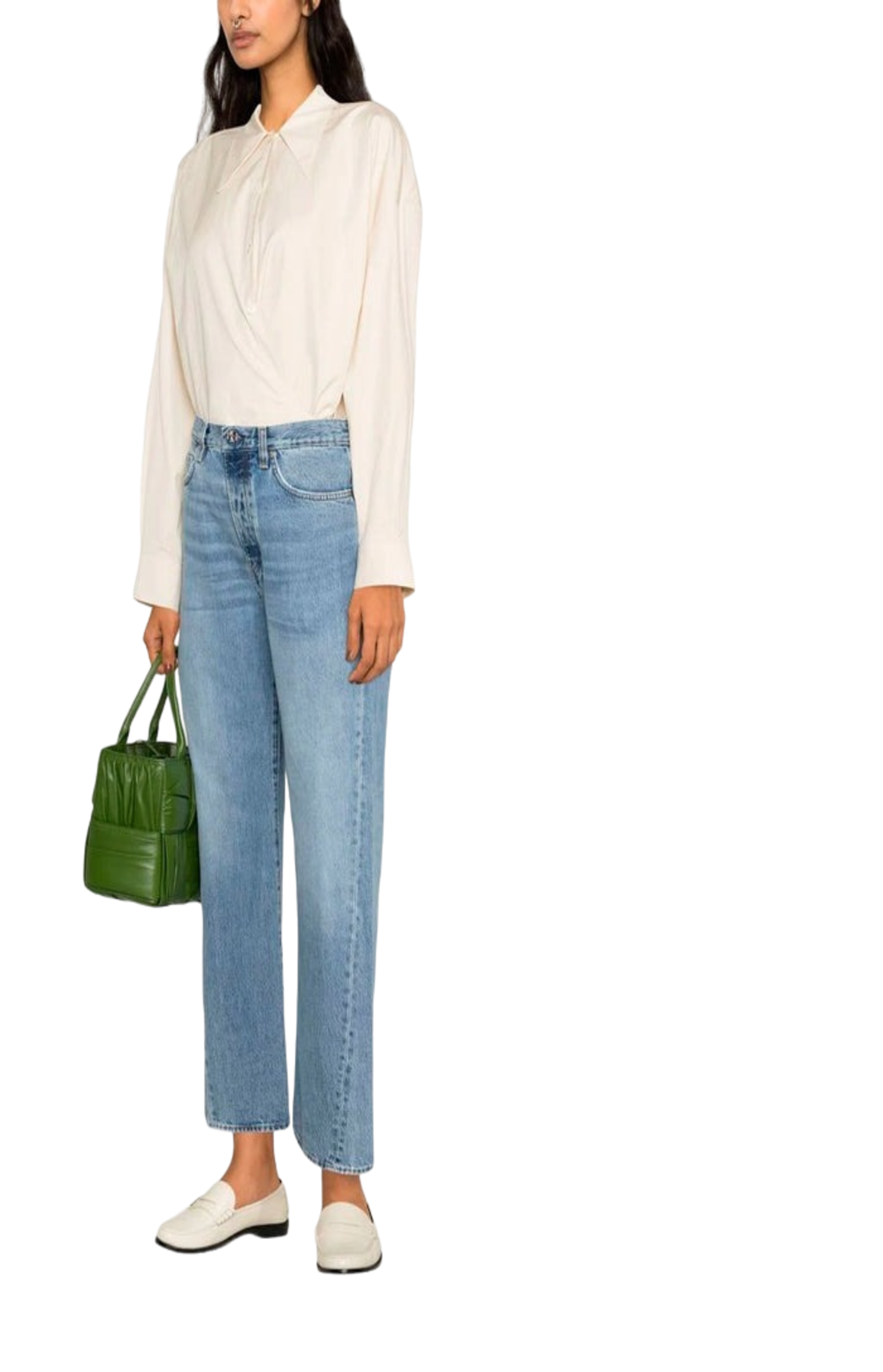 Cargar imagen en el visor de la galería, Twisted seam denim full length in worn blue