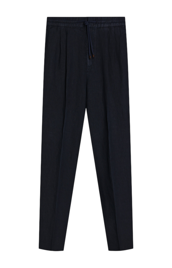 Load image into Gallery viewer, Brunello Cucinelli Navy Blue Linen Casual Trousers