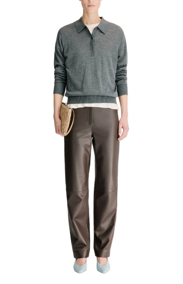 Load image into Gallery viewer, MILES Long-sleeve fine knit polo top