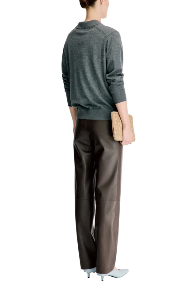 Load image into Gallery viewer, MILES Long-sleeve fine knit polo top