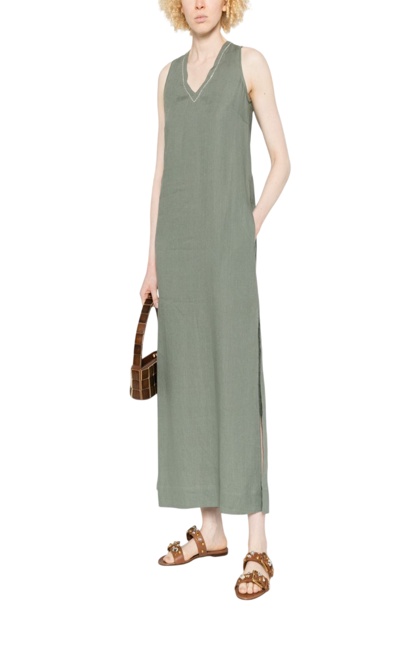 Cargar imagen en el visor de la galería, V-neck midi dress