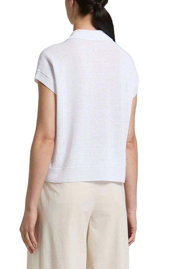 Load image into Gallery viewer, Cotton linen polo-style sweater