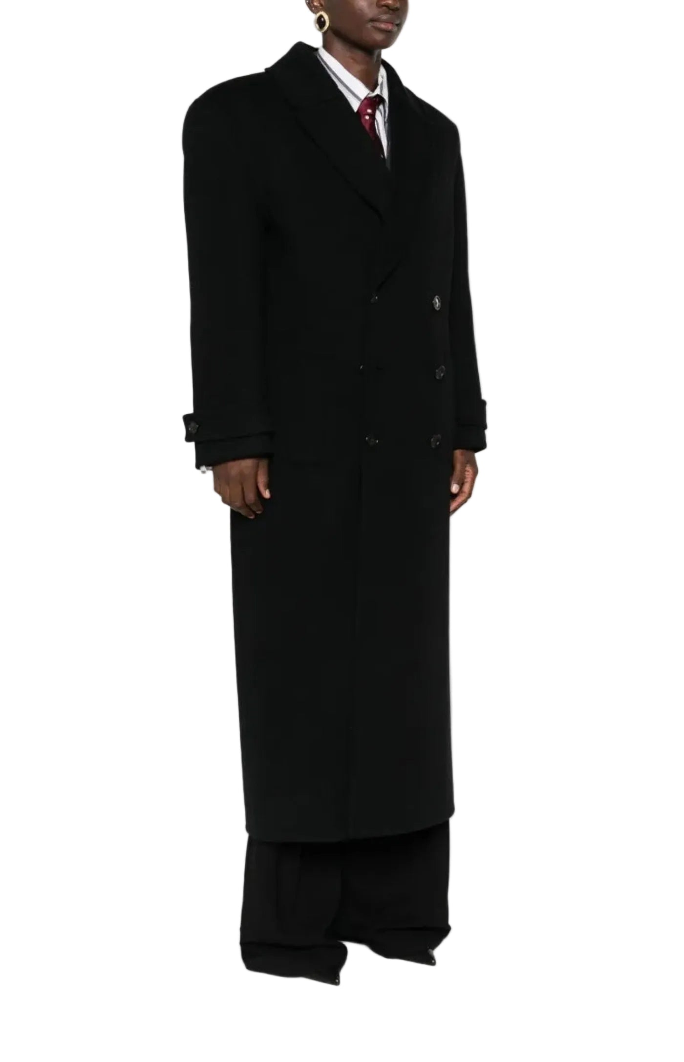 Cargar imagen en el visor de la galería, Long coat in brushed cashmere and wool