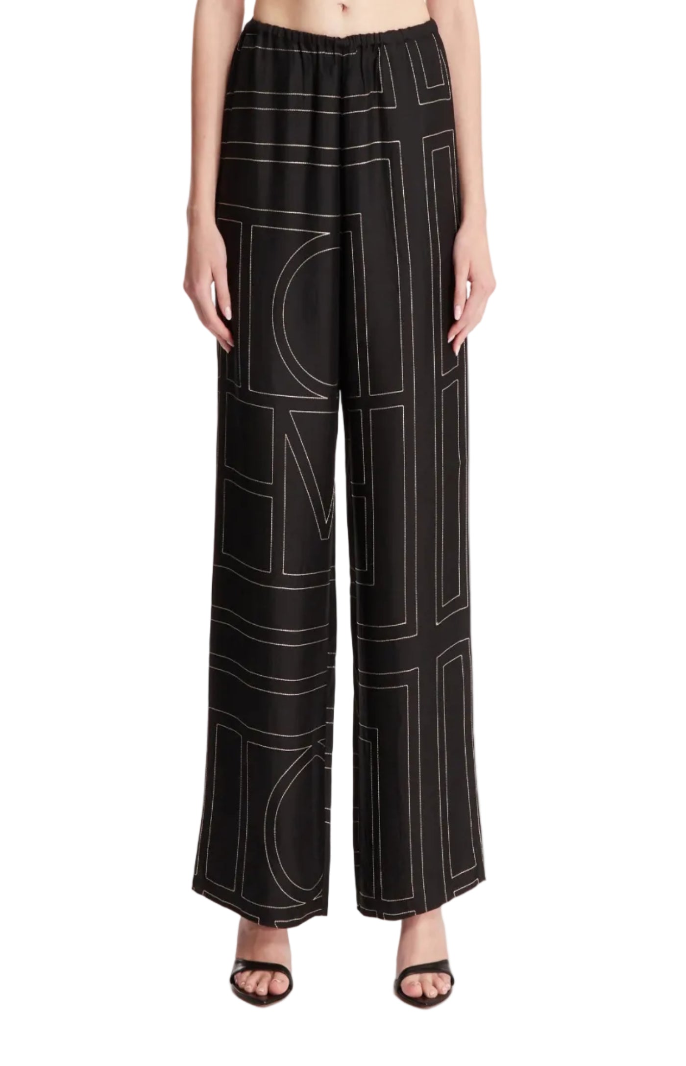 Cargar imagen en el visor de la galería, Black Monogram Pants