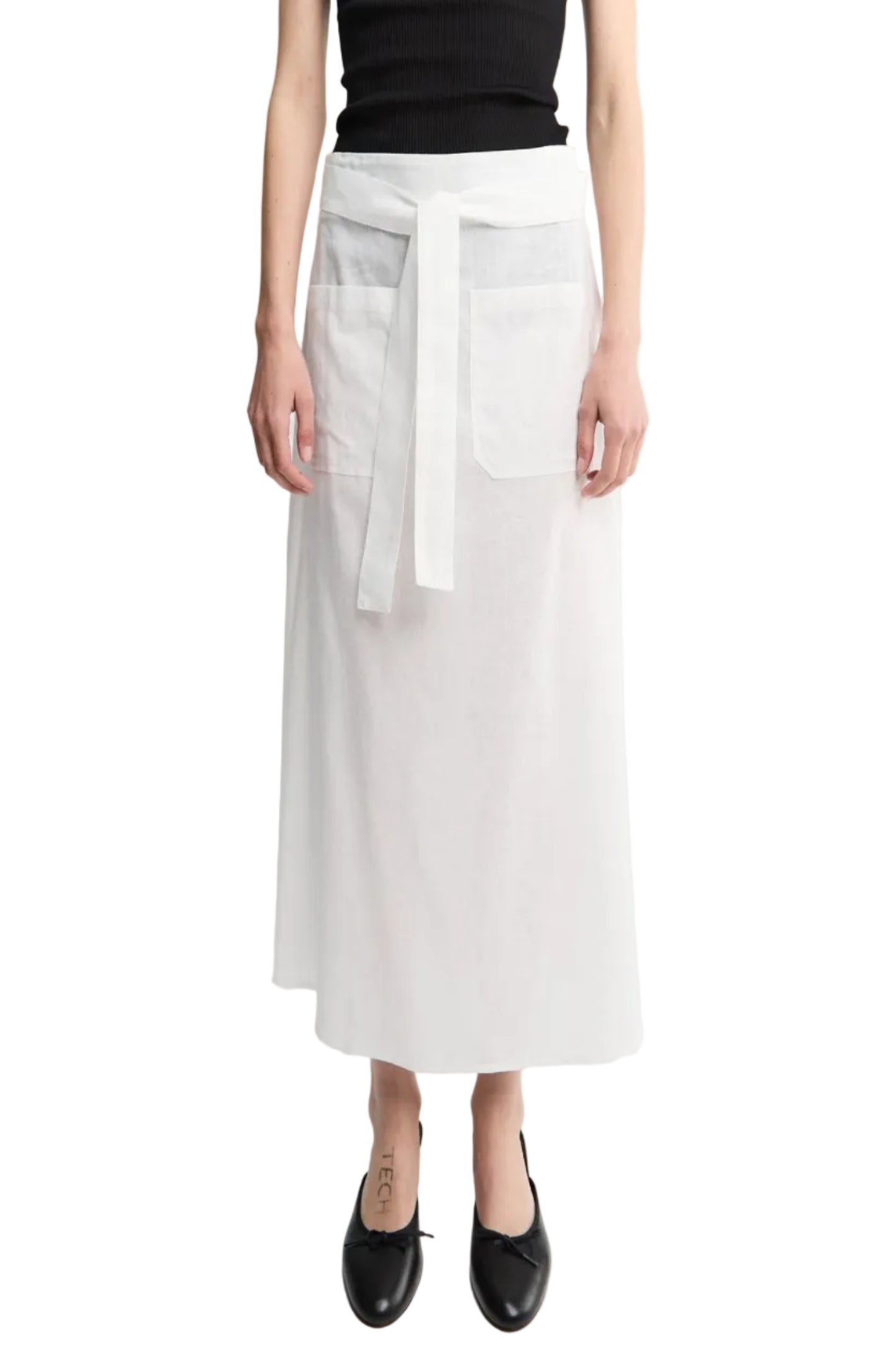 Cargar imagen en el visor de la galería, Tie Waist Skirt in White