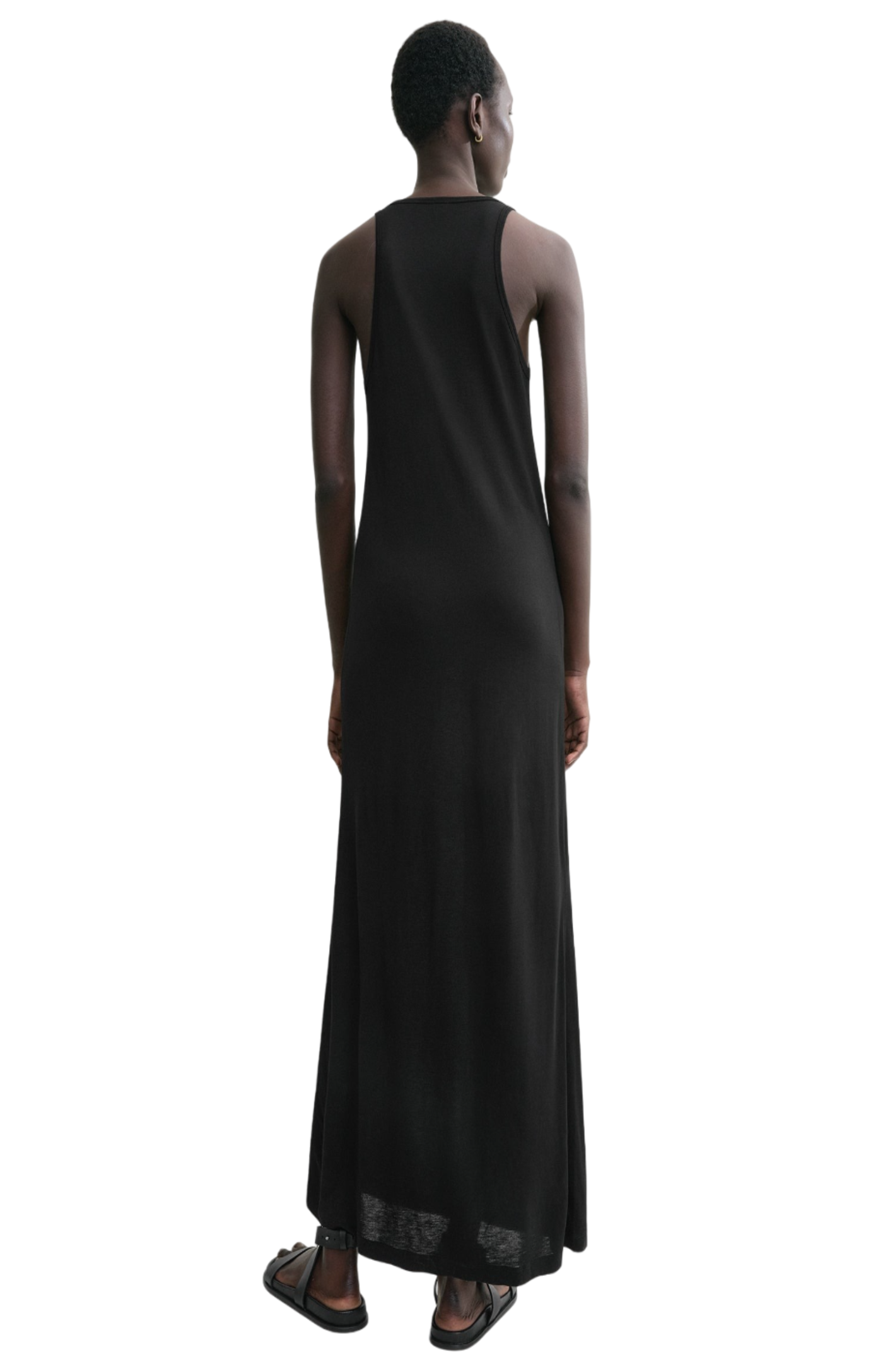 Cargar imagen en el visor de la galería, Scoop-neck jersey dress black