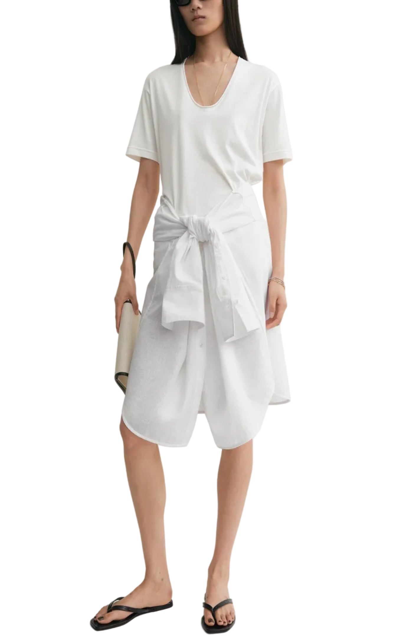 Cargar imagen en el visor de la galería, Cotton silk tee off-white